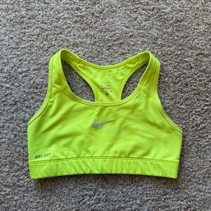 Nike Neon Yellow Dri-FIT Racerback Sports Bra